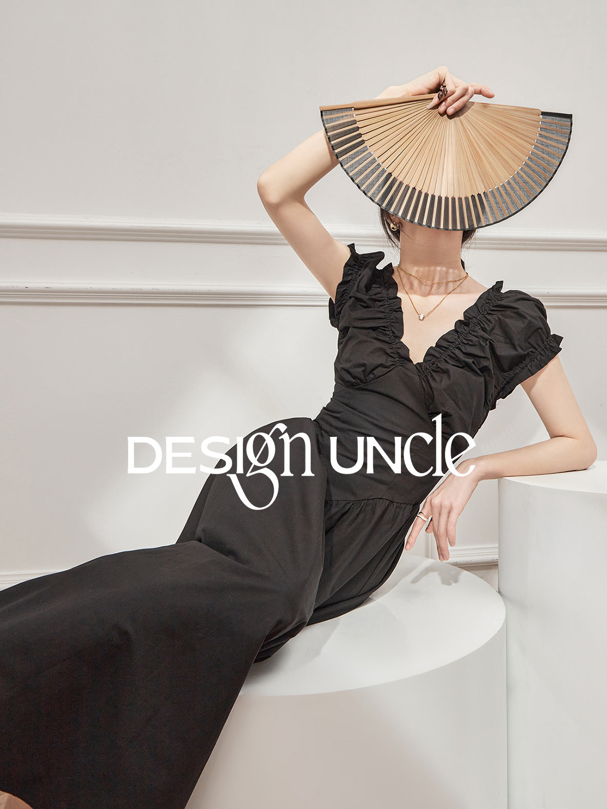 Black V-Neck French Holiday Dress