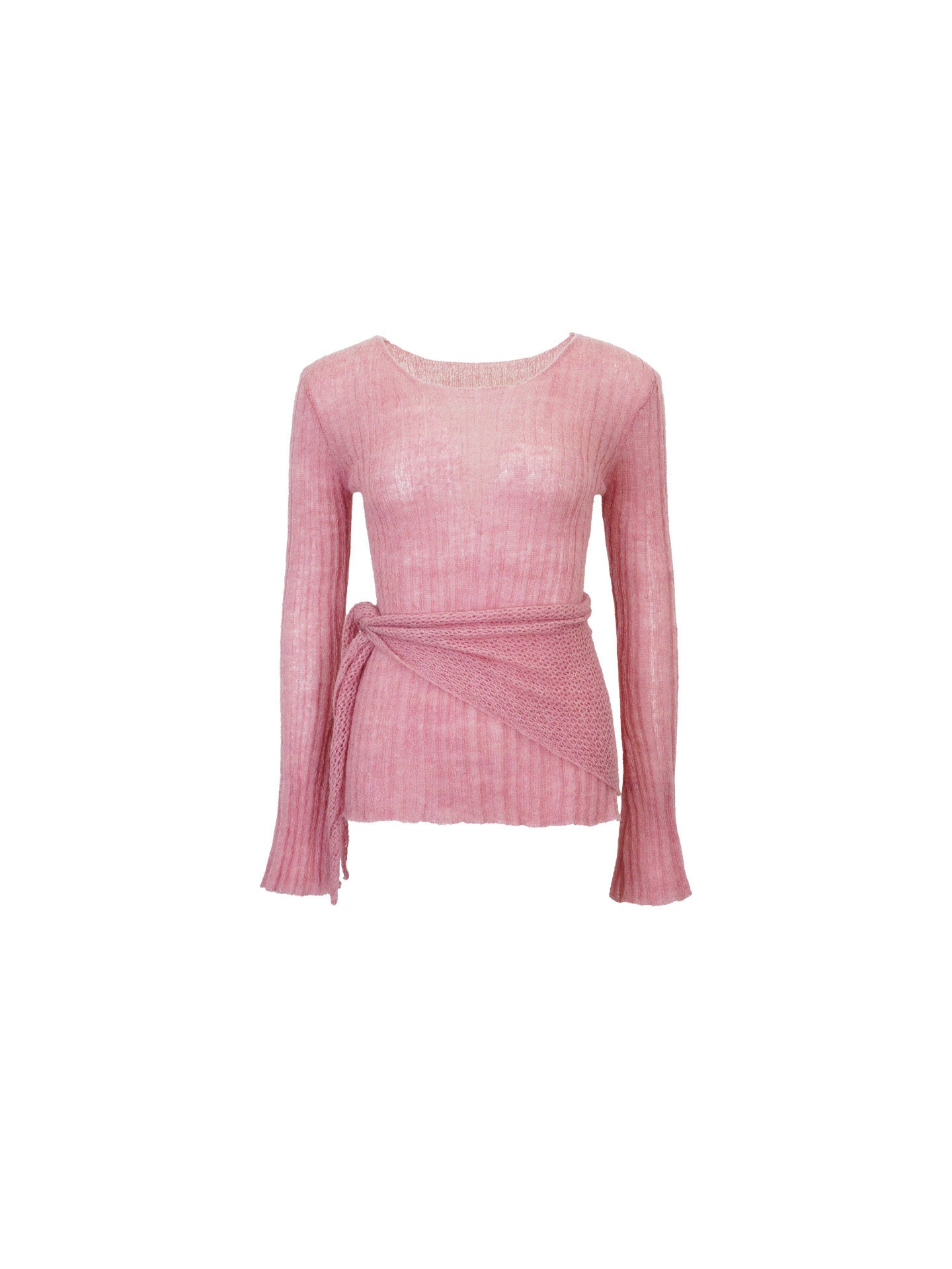 Rose Soft Knit Ribbed Wrap Knit Top – Slim Waist Hong Kong Retro Autumn Style