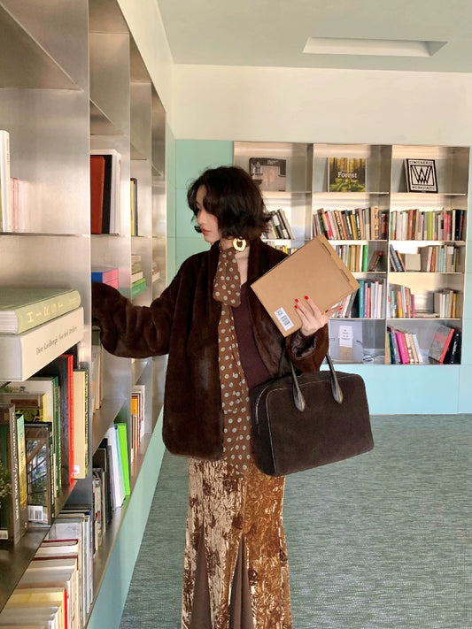 Short Fur Coat – Velvet Snow Winter Elegance