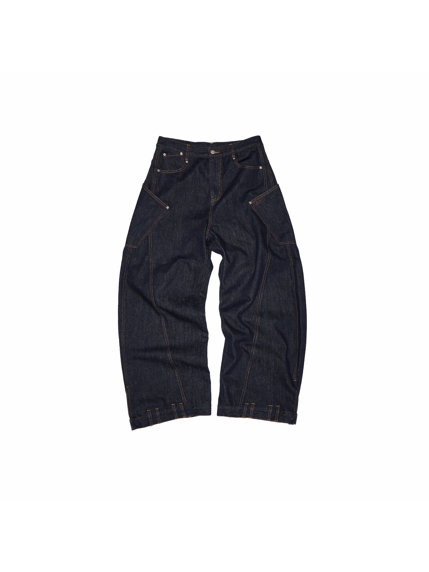 Embroidered Low-Rise Wide-Leg Jeans