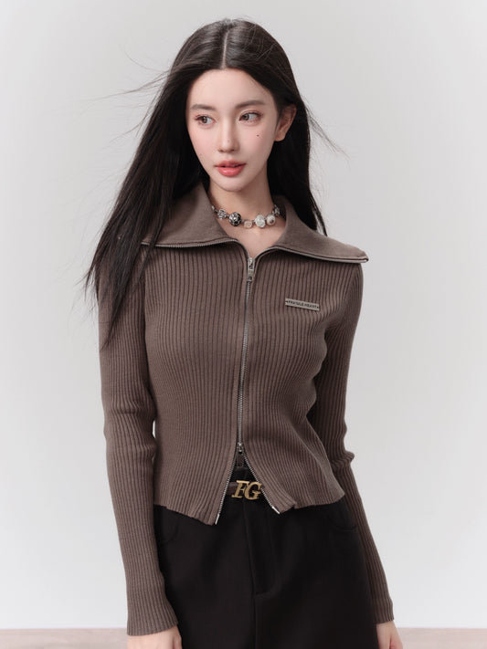 FGHT পোলো কলার সোয়েটার জ্যাকেট