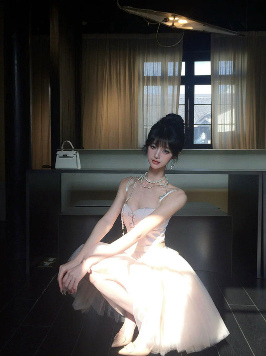 Luxe Mesh Tulle Slip Dress – High-End Princess Birthday Gown