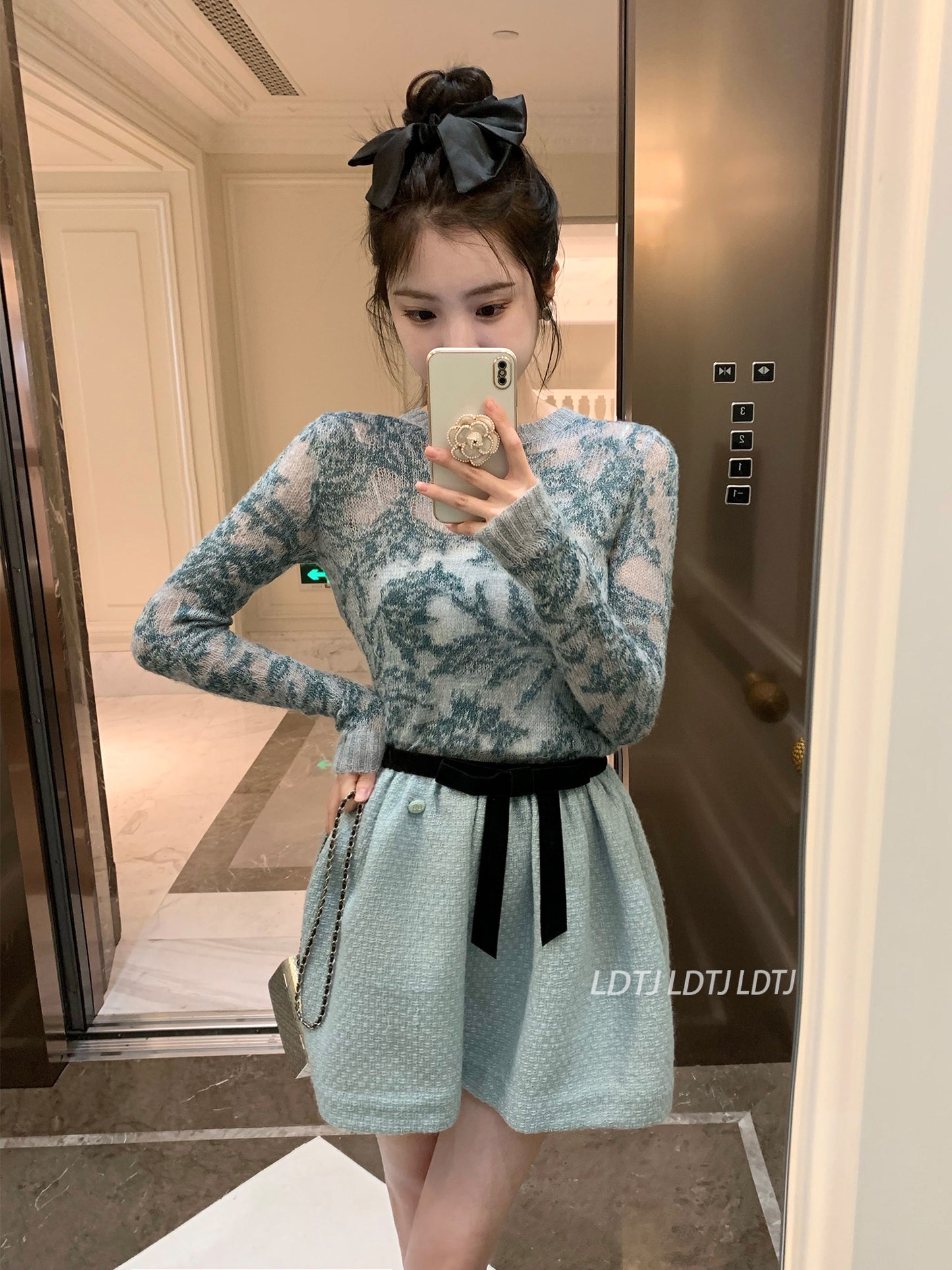 Velvet Pom Pom Skirt