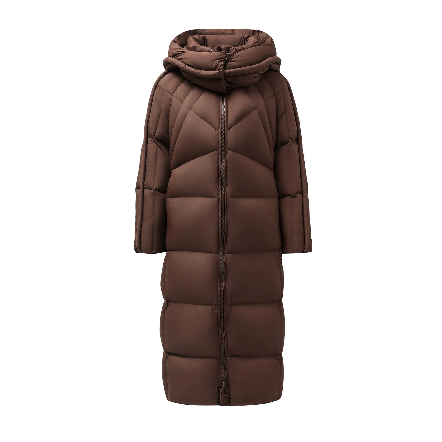 Hooded Long Down Jacket with Thermal Design