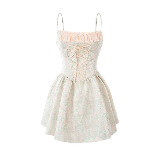 Jacquard Green Strap Dress