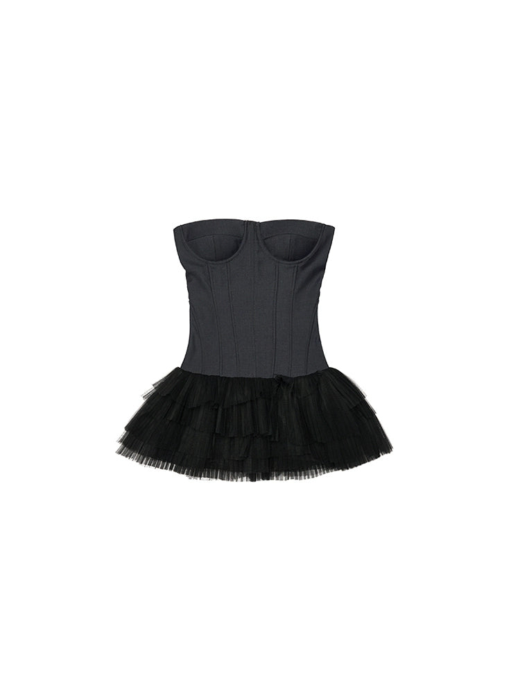 Fishbone Bandeau Tutu Skirt – Sexy High-Waisted Spring Essential
