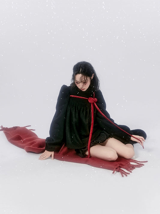 North Island First Snow Girl's Woolen Flower Bud Set