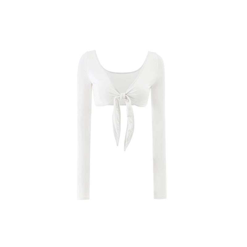 Cropped Lace-Up Yoga Jacket – Lightweight Sporty Fit with No Burden Feel