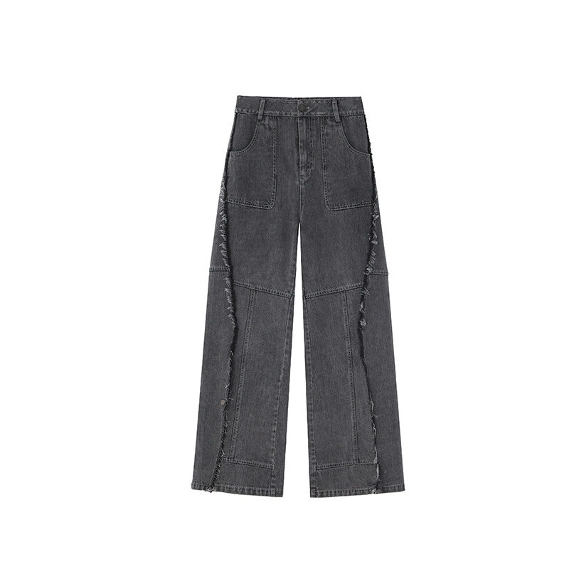 Niche Raw Edge Jeans: Detachable