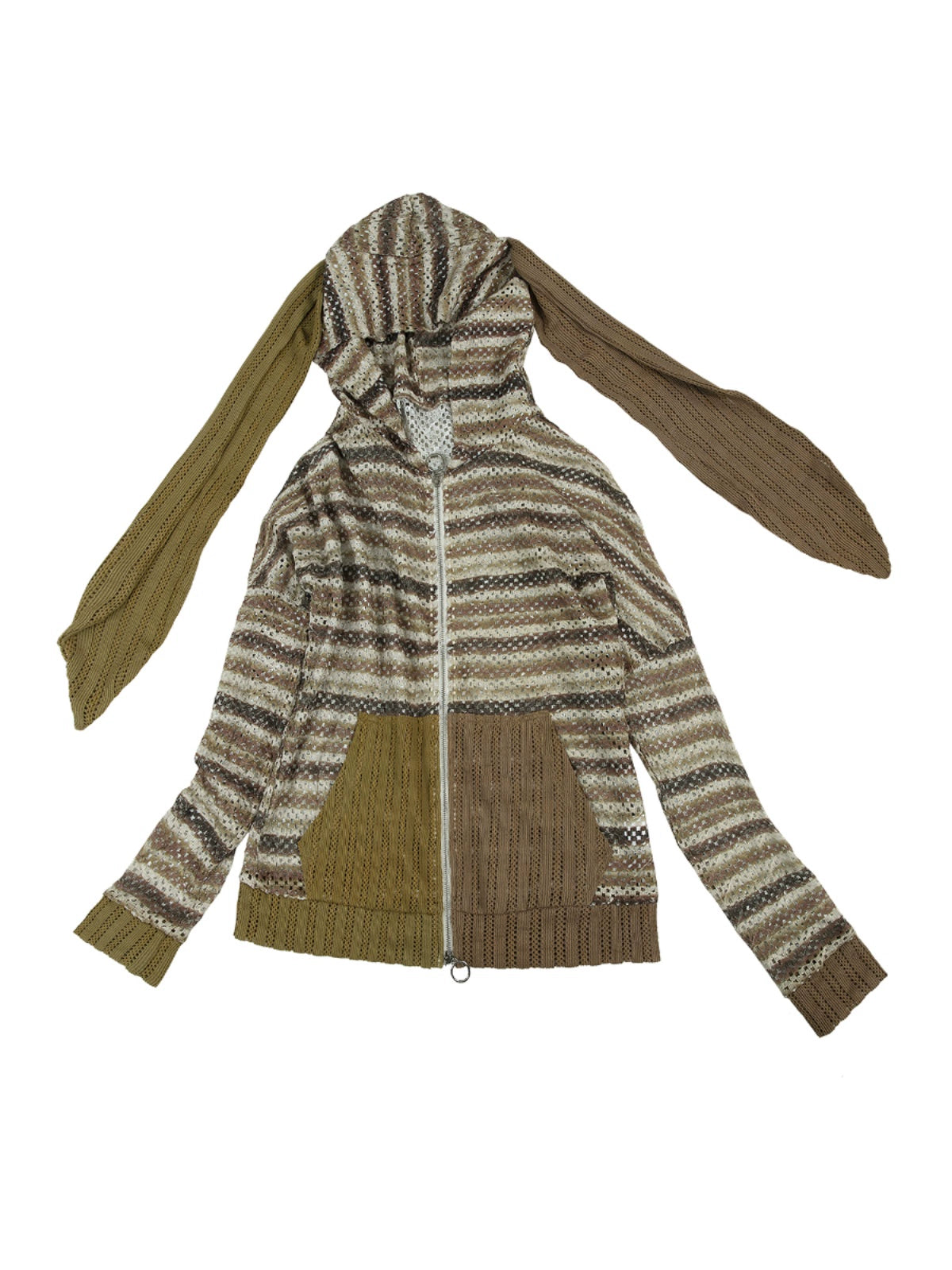 Y2K খরগোশের কানের ডোরাকাটা ক্যাজুয়াল সোয়েটশার্ট |