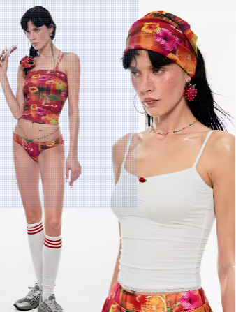 Spicy Girl Print Headband Bra