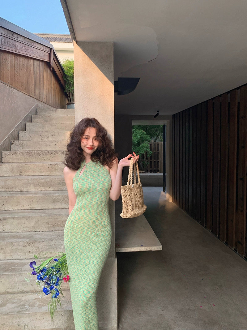 Home Made Green Cheong Dress -Knit material with an elegant and elegant  design – Serendute