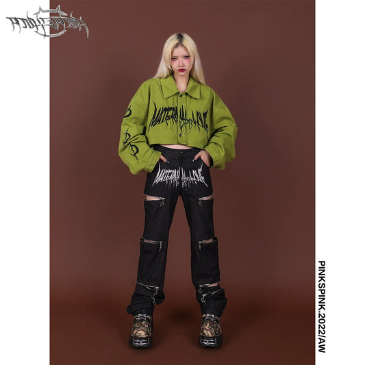 Recombined Embroidered Denim Set