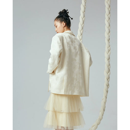 أزرق منقوش -فستان جوفاء