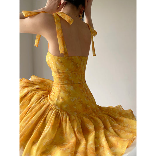 Dark Rose Blue Cami Skirt