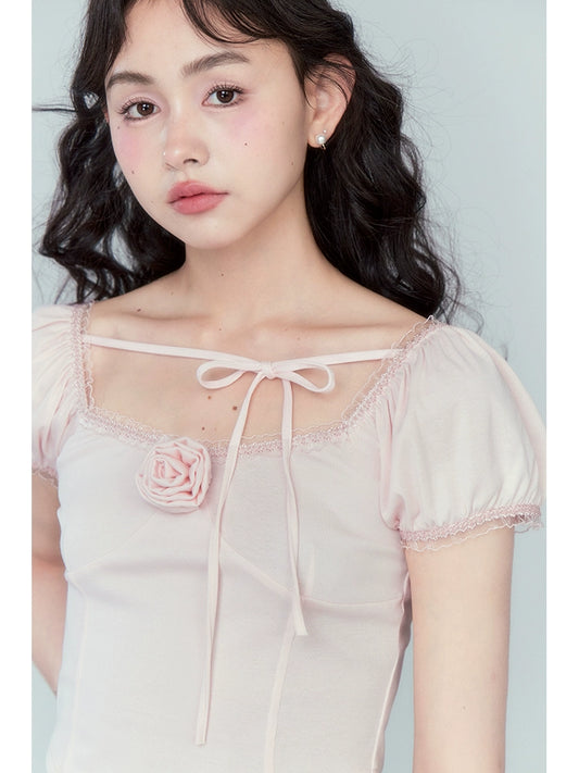 رغبة وردة بيضاء -أعلى الأكمام متماسكة