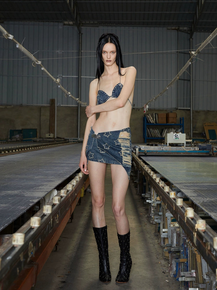 Denim Bra - Vacation Essential with Sunscreen Shirt Option