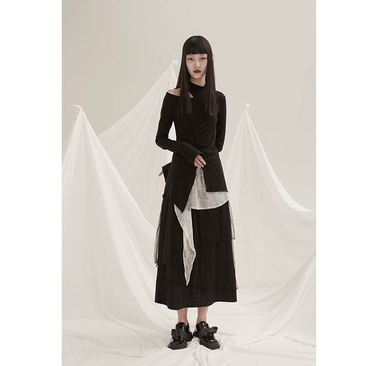 Вязаная подкладка с темной полой наложением