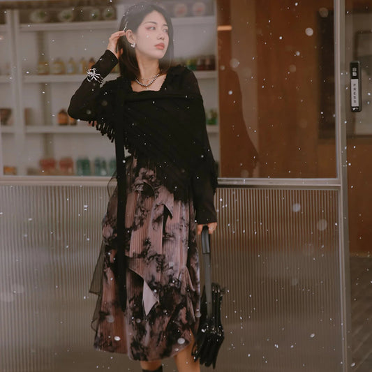 Dark Velvet Fall Dress