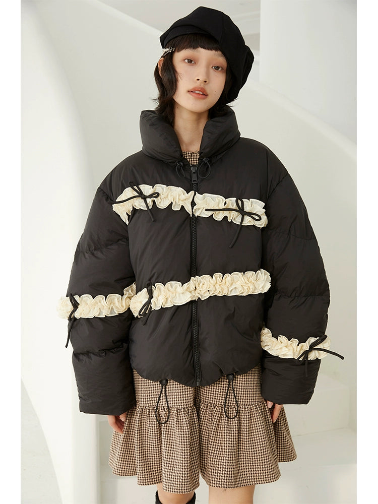 كعكة الكريمة -معطف قصير لأسفل