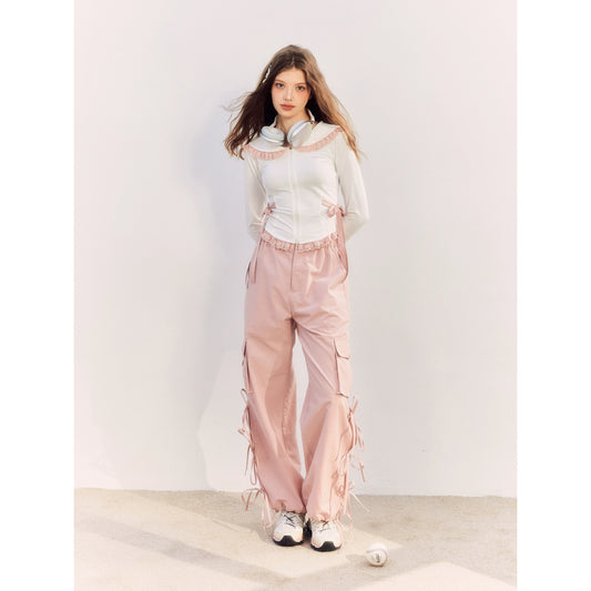 Pink Elastic Waist Pants