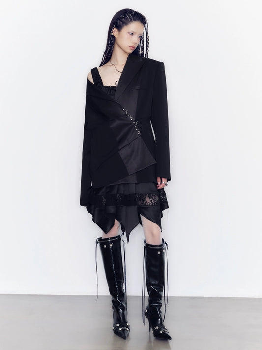 스 플라이 싱 디자인이있는 위안 펑크 접이식 슈트