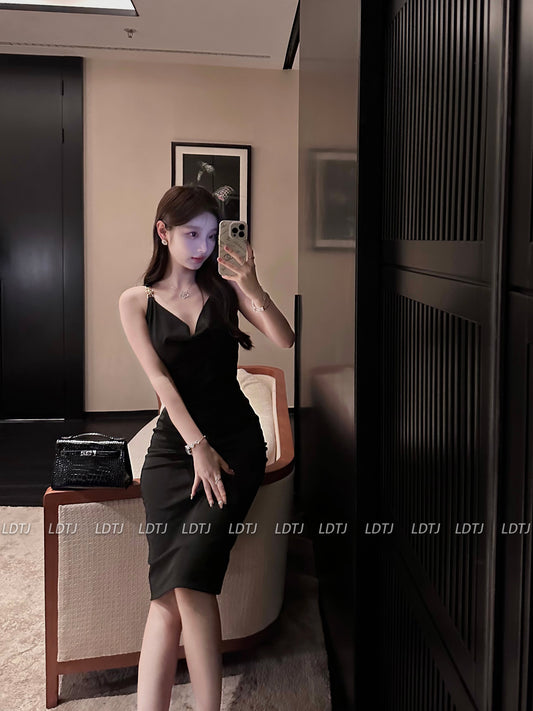 Sexy Draped Neck Dress