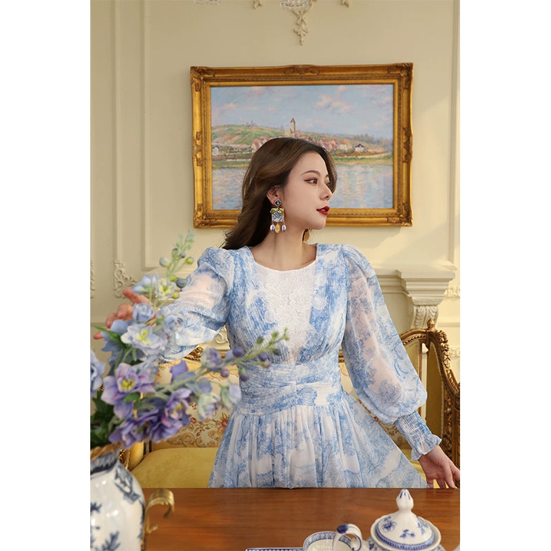 Vintage Print Race Panel Raffle Edge Dress -Feminine dresses featuring elegant design and delicate lace panels Serendute Vintage Print Race Panel Raffle Edge Dress -Feminine dresses featuring elegant design and delicate lace panels Serendute