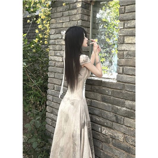 Retro Plate Buckle Qipao Dress