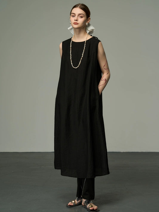 갈색 느슨한 여름 드레스