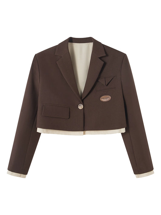 سترة حافة الأنيقة -سترة بدلة ملونة