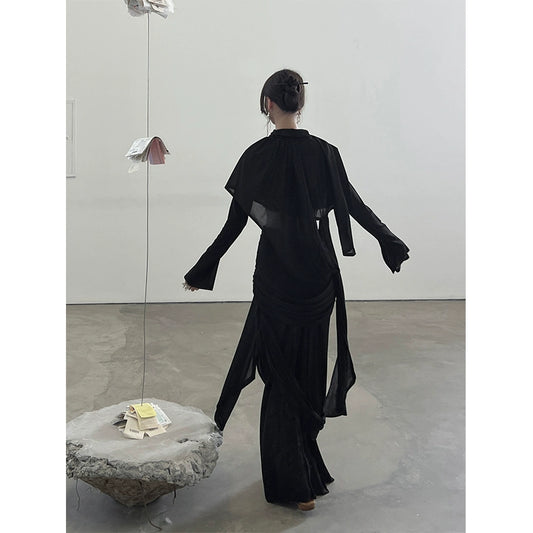 Tapa de chal de protección solar negra