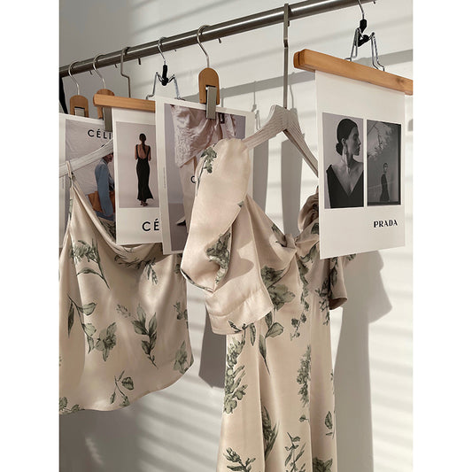 French Print Midi Skirt