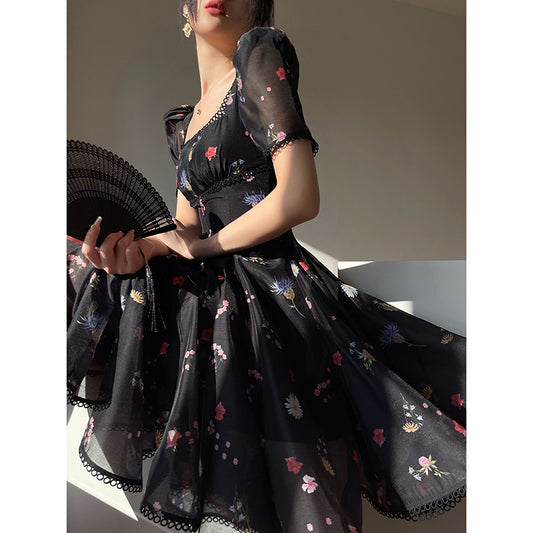 Lace Dress with Print