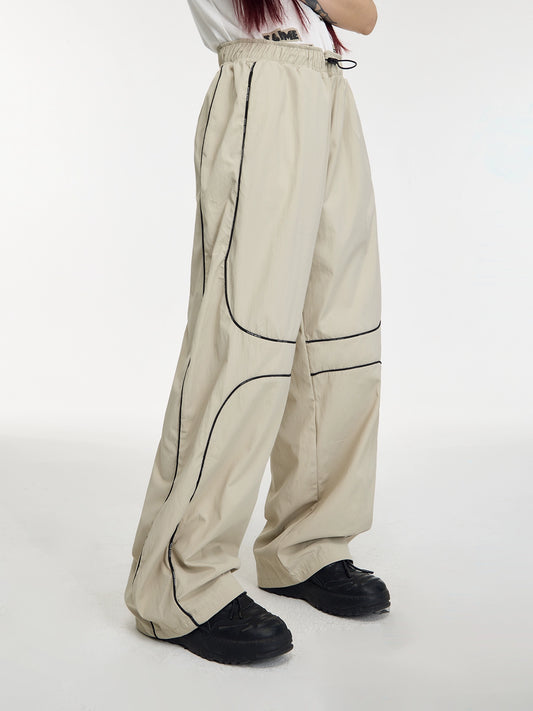 American Retro - Pantalones deportivos reflectantes casuales