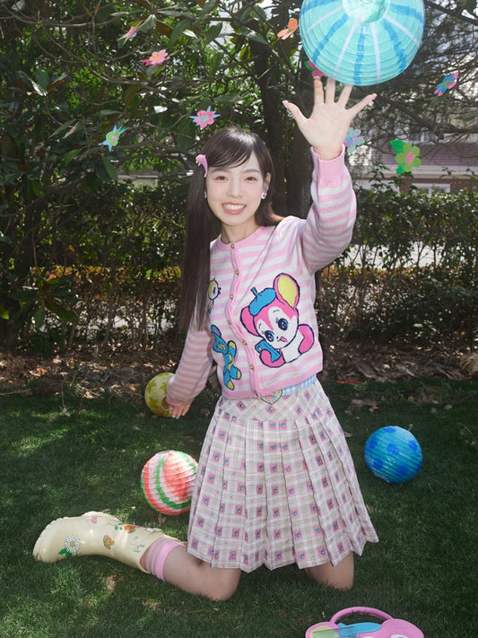 Showa Bear Stripe Cardigan