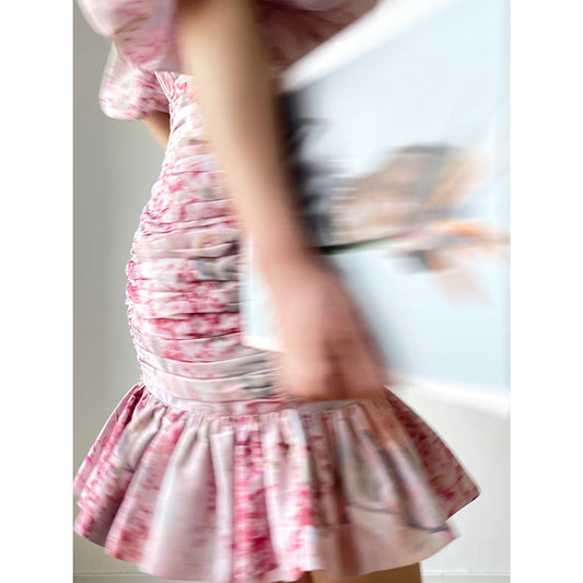 Sicilian French Print Dress