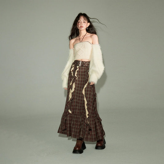 Mailard -brown Ribbon Skirt