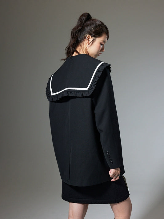 Navy Academy -معطف على الطراز البسيط