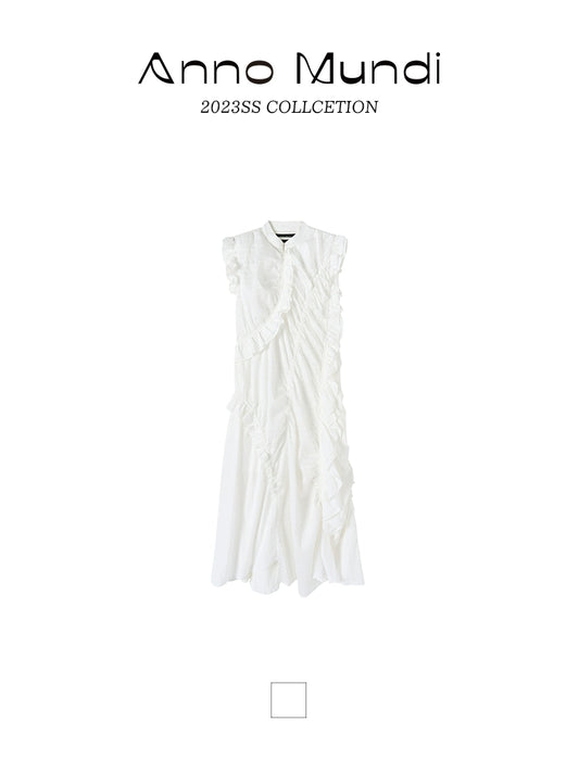 위안 주름이 길고 긴 드레스