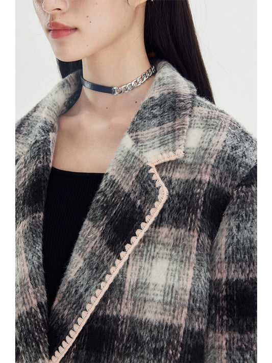 Вышивка раковины - винтажный клетчатый слой