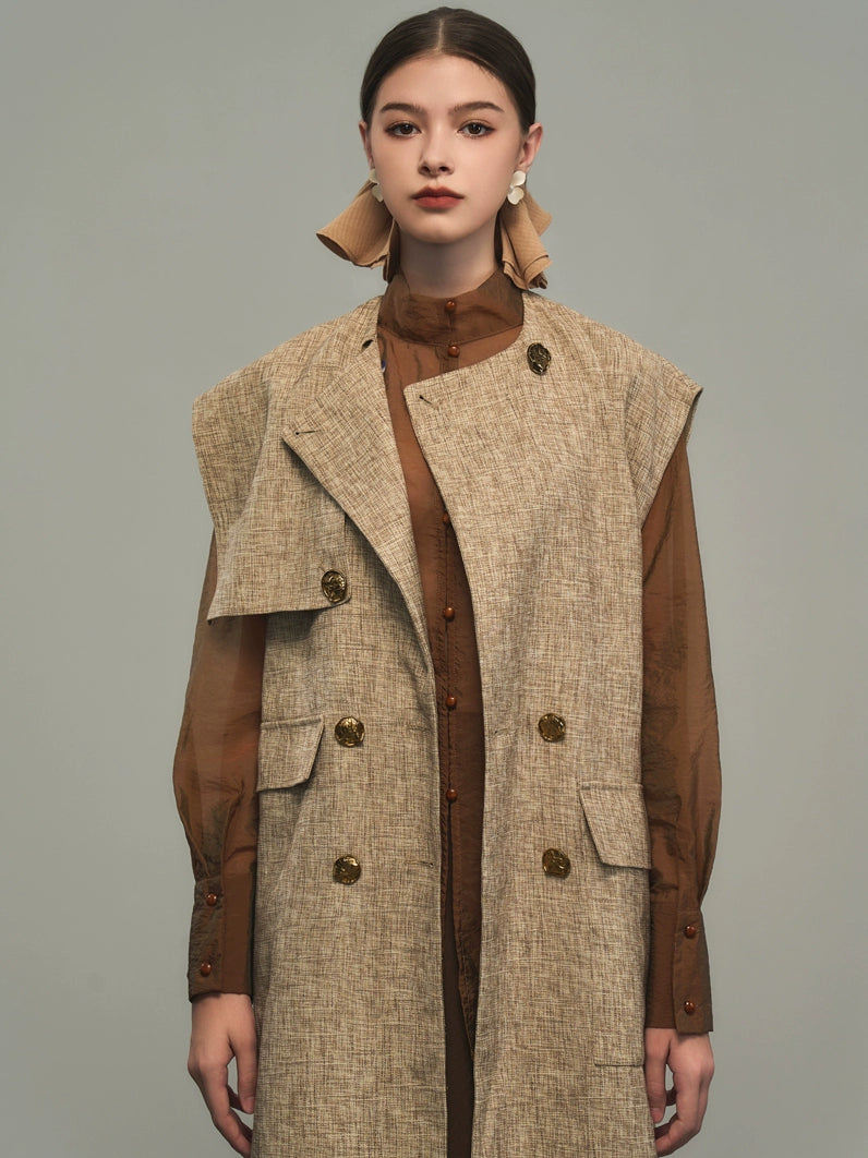 Earth Trench Coat Vest