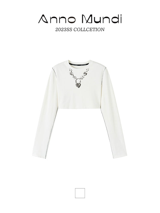 Love Chain Over Shoulder Long Sleeve Tee