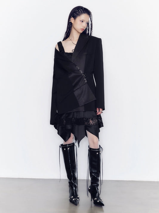 Black Lace Hollow-out Dress