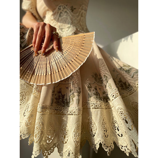 Lace Frill Skirt with Collar