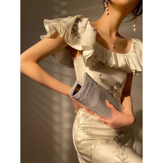 Elegant French Print Dress