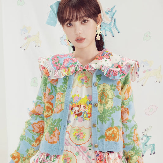 Flower Jacquard Autumn Sweater