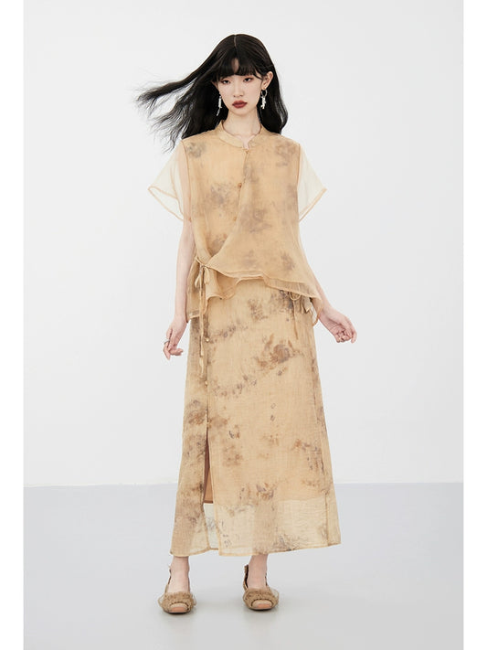 Nouvel ensemble sans manches chinoises