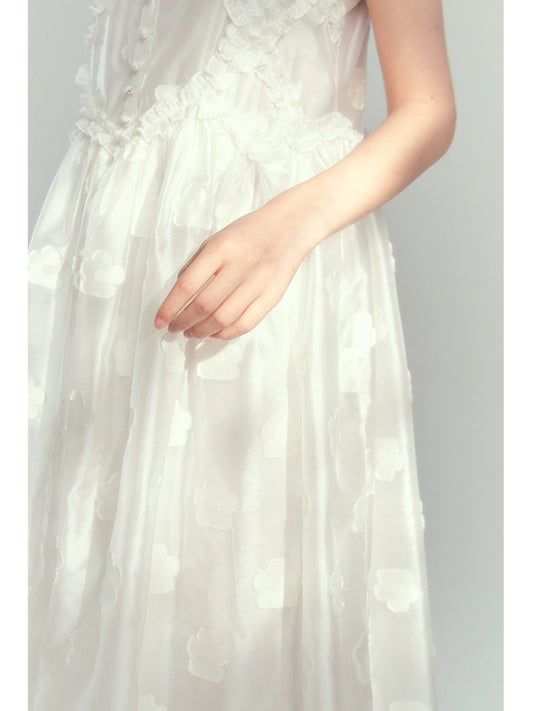 ضباب طباعة -فستان شاطئ طويل شاطئي