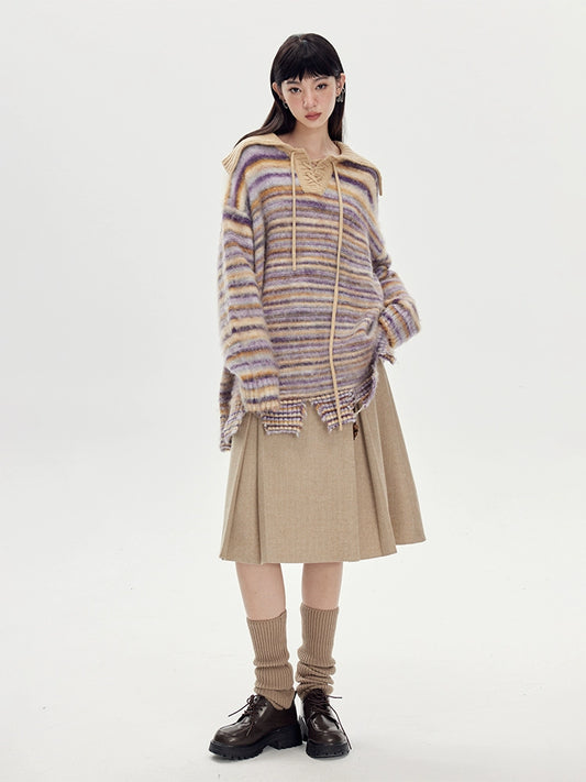 Винтажный флип -воротник - сломанный подол свитер